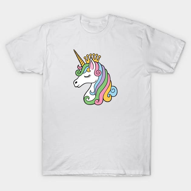 Unicorn Princes With Crown T-Shirt by Protshirtdesign